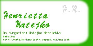 henrietta matejko business card